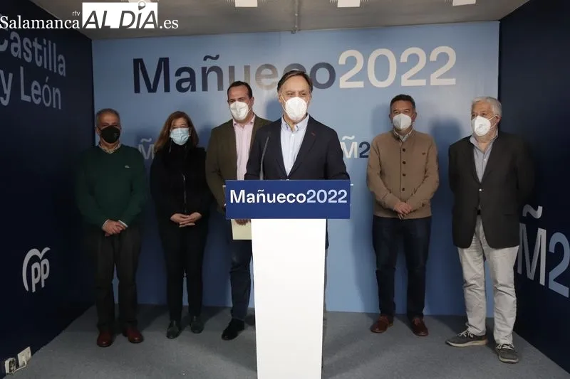 El secretario general del PP en Salamanca, Carlos García Carbayo, en la presentación de la campaña electoral de esta formación en la provincia con motivo de los comicios de Castilla y León para el 13 de febrero. Foto de Guillermo García