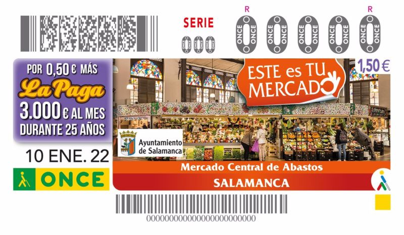 Foto 1 - El Mercado Central de Abastos de Salamanca protagoniza el cupón de la ONCE de mañana