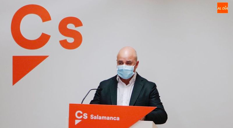 David Castaño en una rueda de prensa de Cs en Salamanca