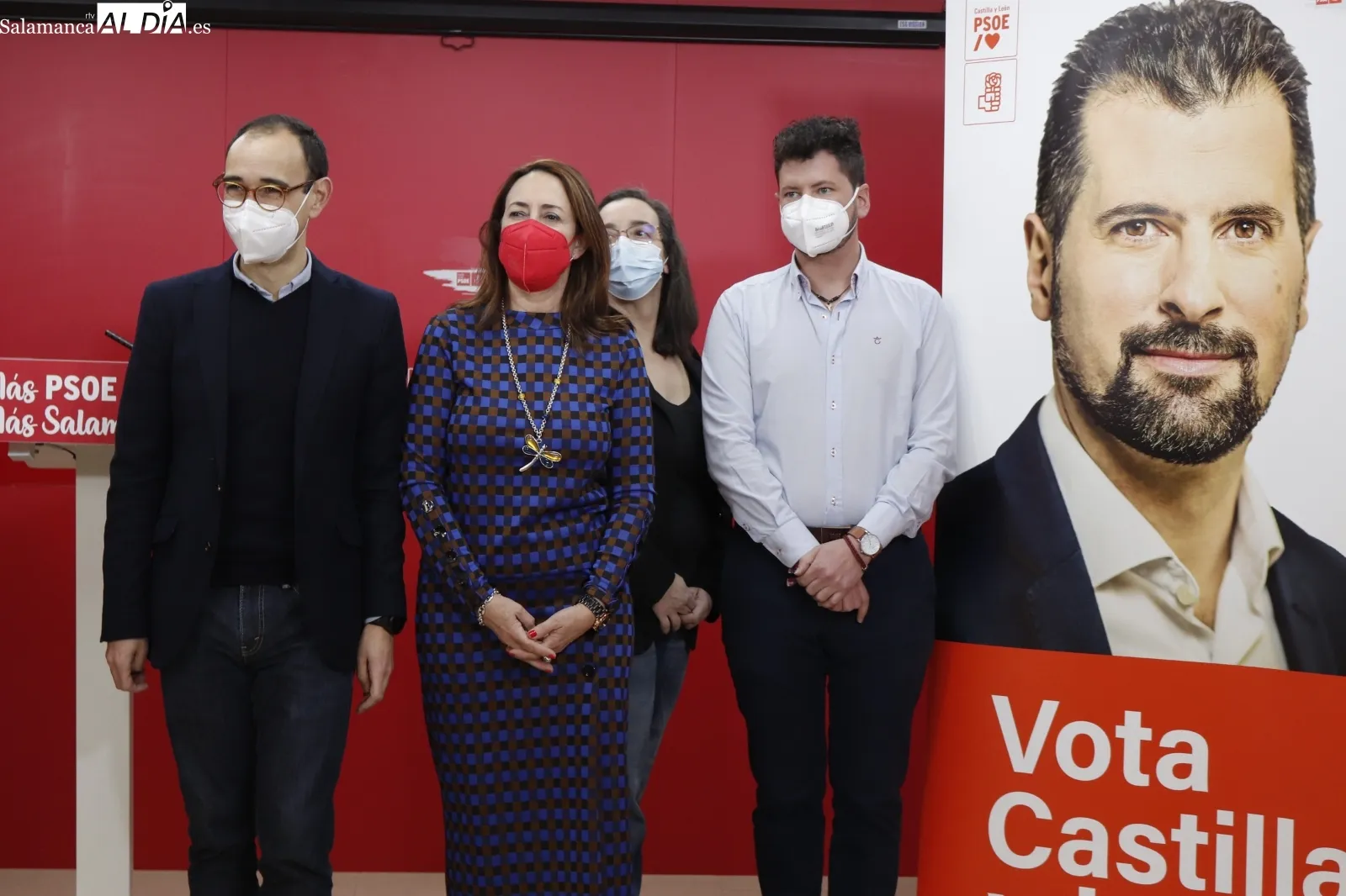 Acto de inicio de la campaña electoral en la sede del PSOE de Salamanca. Fotos: Guillermo García