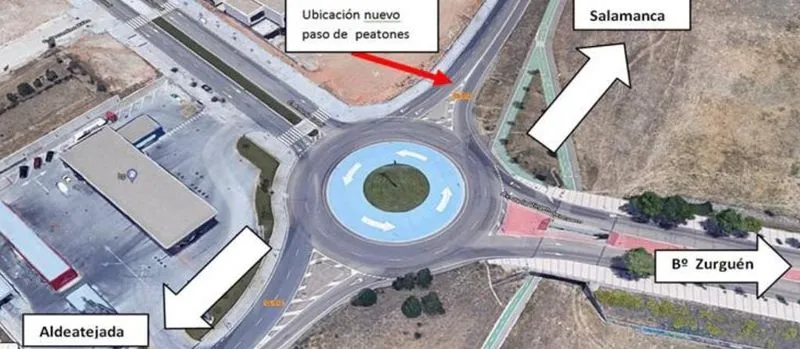 Nuevo paso de peatones en la carretera de Vecinos