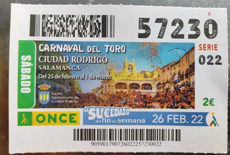 Foto 2 - La ONCE dedica un cup&oacute;n al Carnaval del Toro de Ciudad Rodrigo