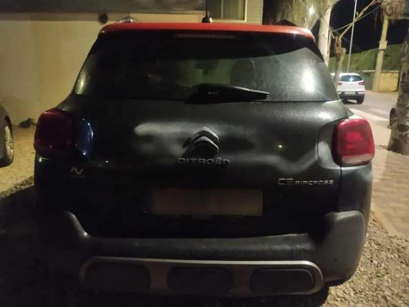 Estado del coche tras el ataque vandálico