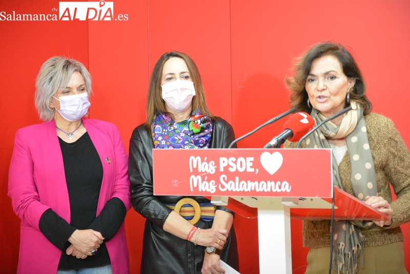 Carmen Calvo, la diputada socialista y exvicepresidenta del Gobierno, este martes en Salamanca. Fotos: Vanesa Martins