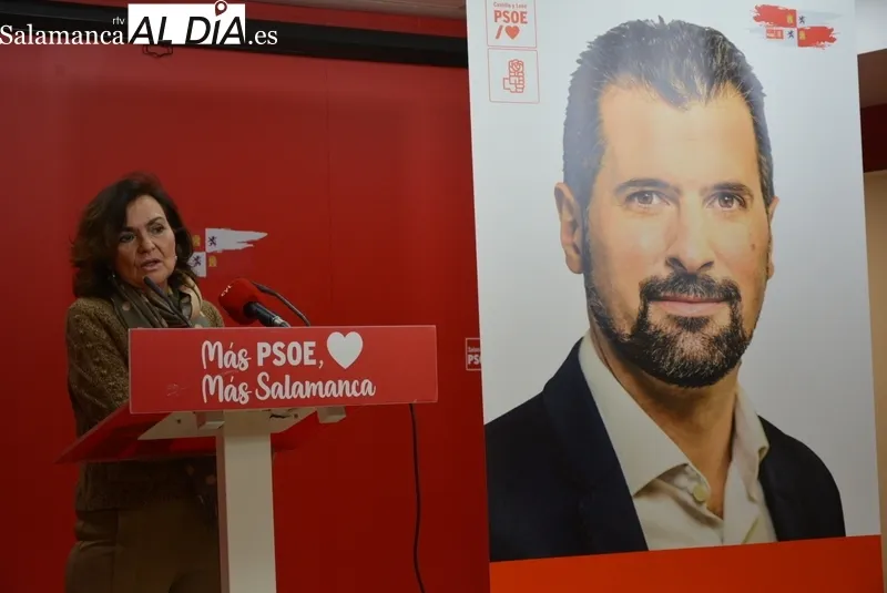 Carmen Calvo, la diputada socialista y exvicepresidenta del Gobierno, este martes en Salamanca. Fotos: Vanesa Martins