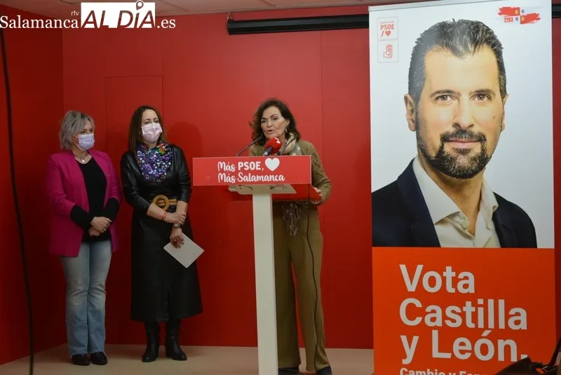 Carmen Calvo, la diputada socialista y exvicepresidenta del Gobierno, este martes en Salamanca. Fotos: Vanesa Martins
