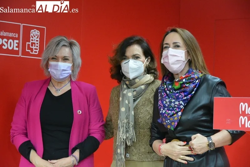 Carmen Calvo, la diputada socialista y exvicepresidenta del Gobierno, este martes en Salamanca. Fotos: Vanesa Martins