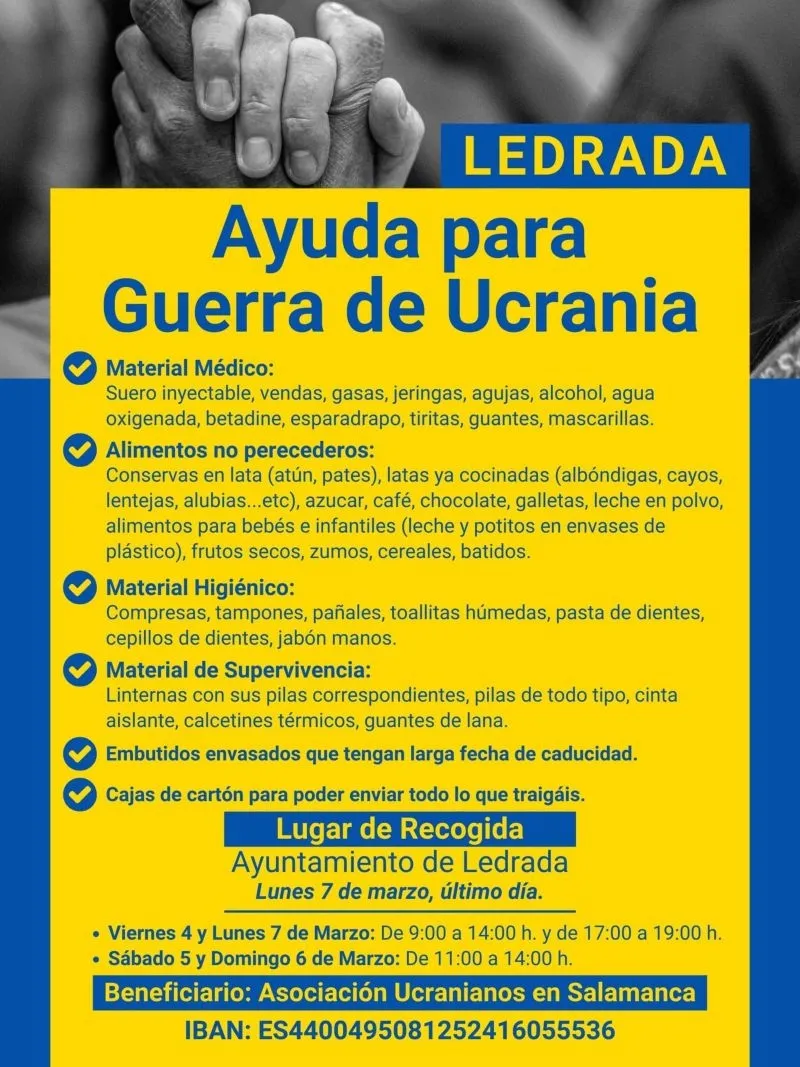 Foto 2 - Ledrada y Monle&oacute;n se suman a la recogida de ayuda para Ucrania