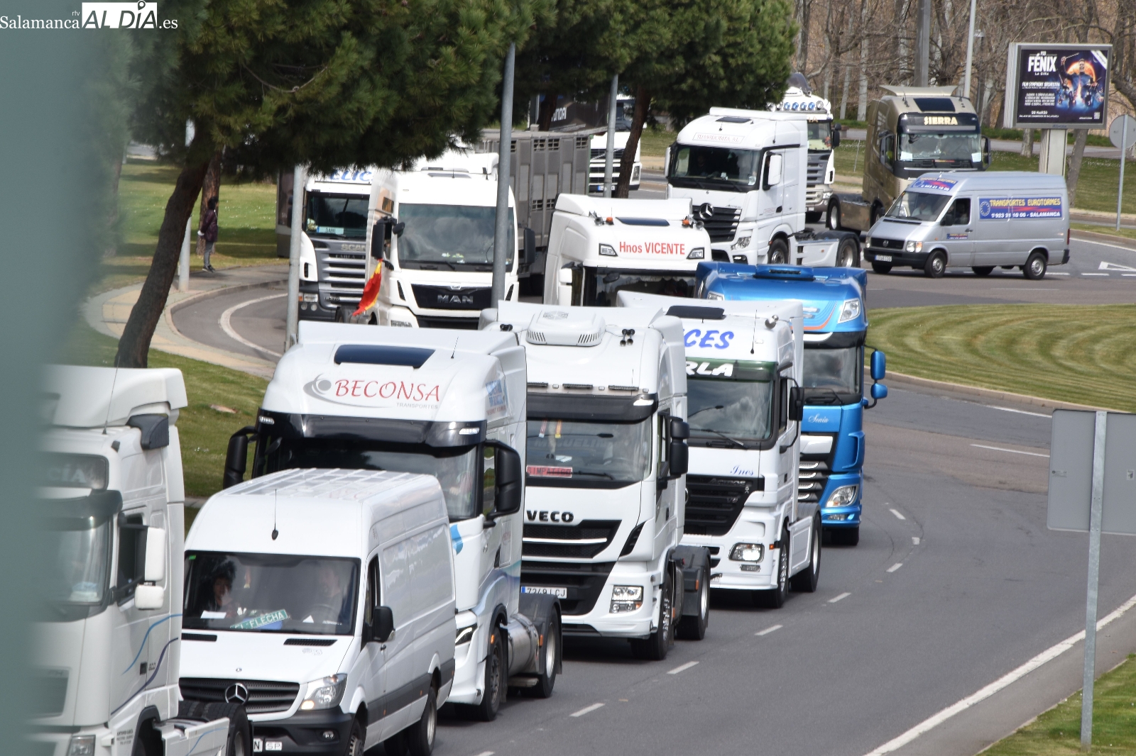 Cerca de 140 camiones recorren la ciudad para protestar por la ciudad de Salamanca