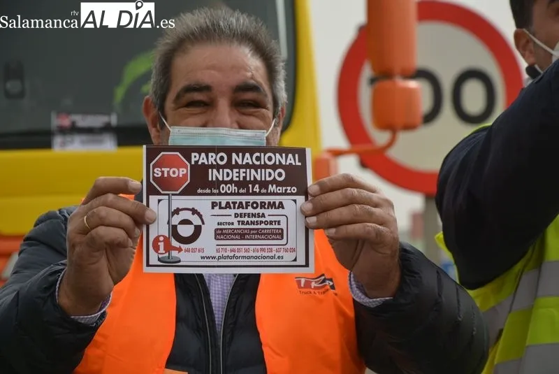 Piquete informativo de transportistas en el Polígono El Montalvo | Fotos: Vanesa Martins