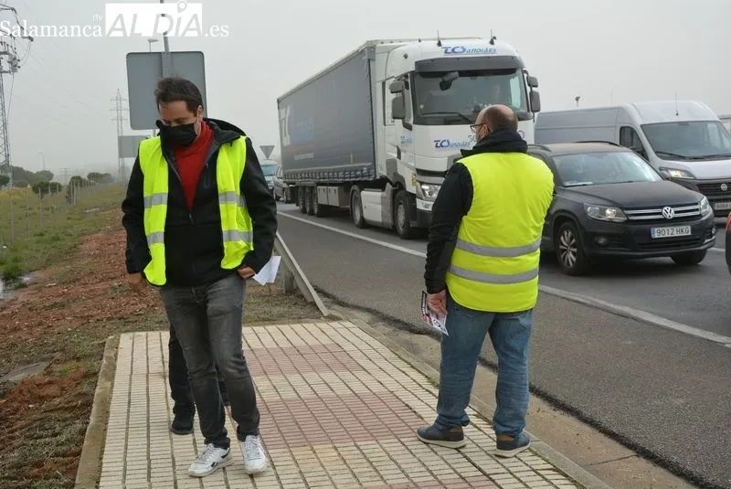 Piquete informativo de transportistas en el Polígono El Montalvo | Fotos: Vanesa Martins