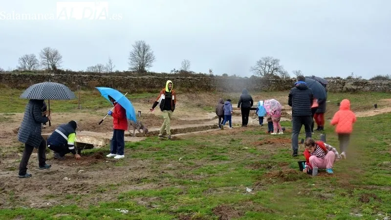 Niños y mayores participaron en la plantación de árboles en Valdeperijo