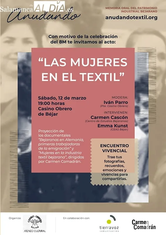 El Casino Obrero acoge un encuentro sobre el papel de la mujer en el textil bejarano