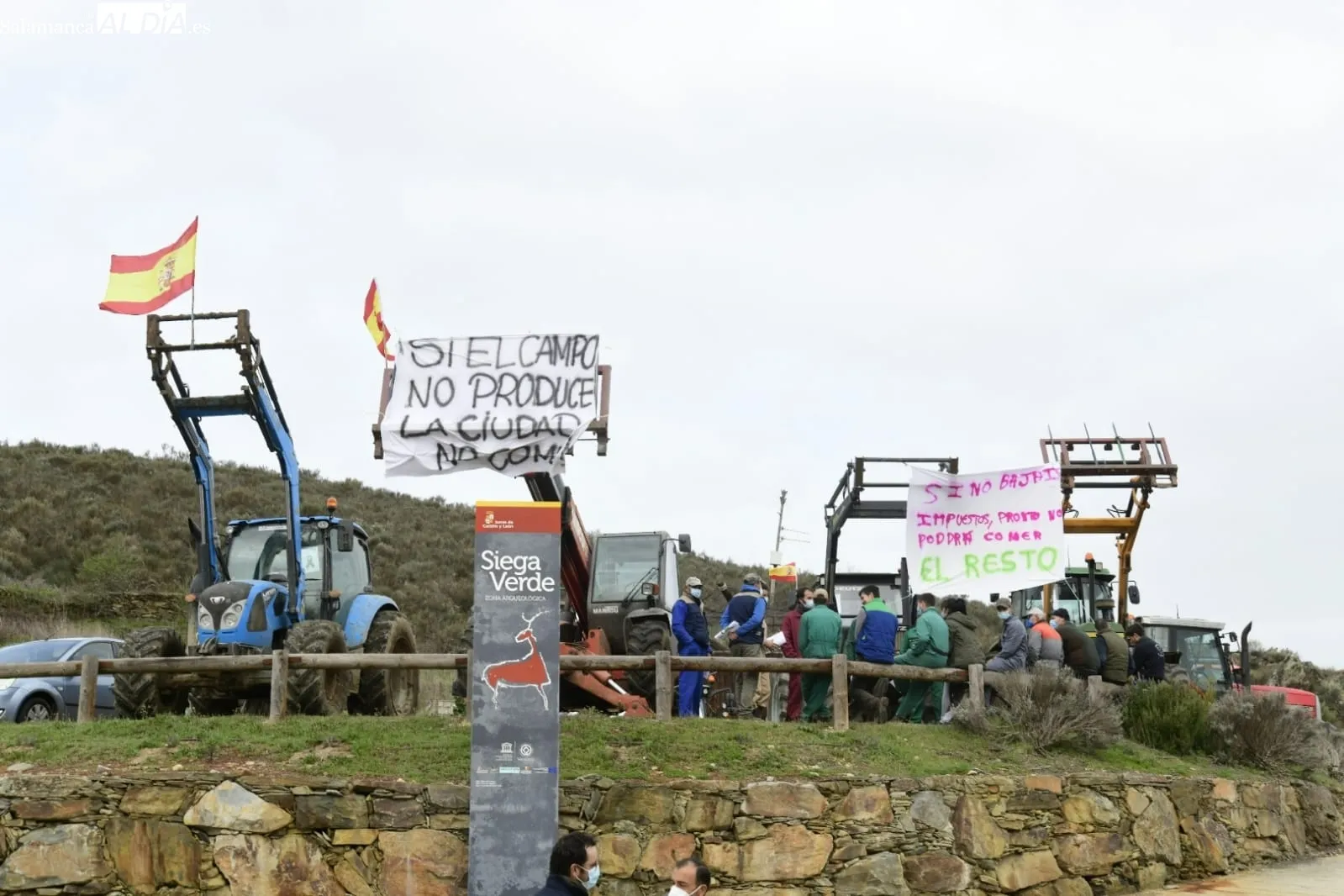 Protesta de agricultores y ganaderos en Siega Verde | Fotos: Adrián Martín