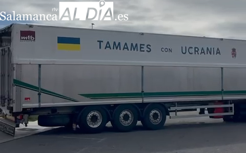 Camión cargado de solaridad salmantina con destino Ucrania