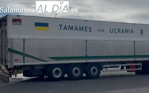 Camión cargado de solaridad salmantina con destino Ucrania