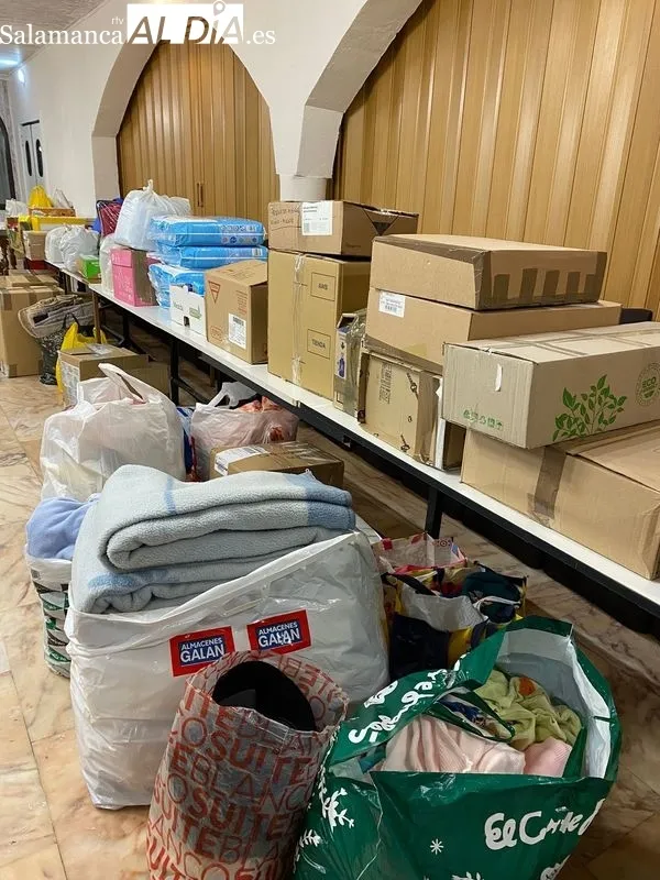Productos y materiales almacenados en el Complejo El Quiojte que serán llevados el domingo a Salamanca 