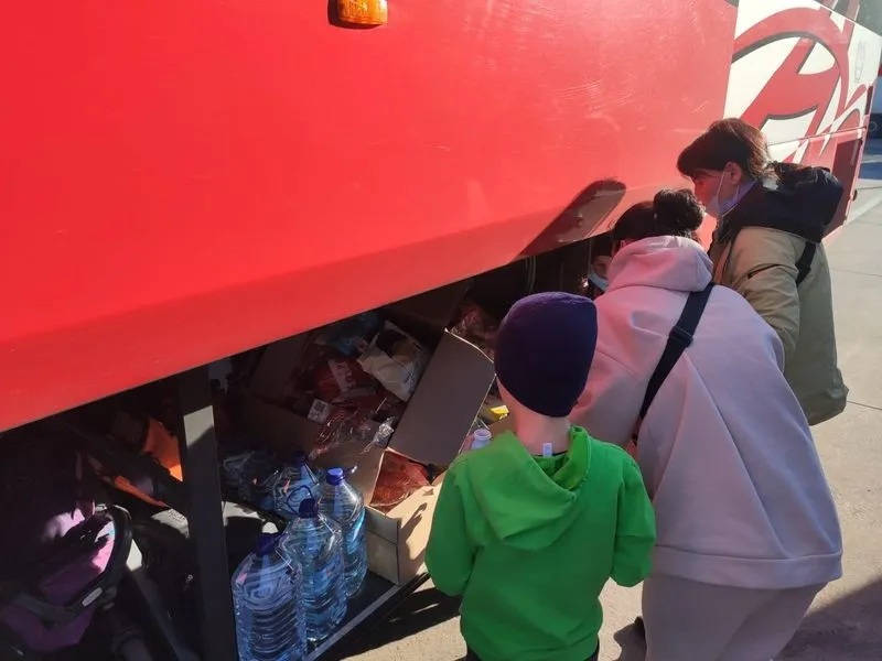 El primer autobús con destino Salamanca con personas ucranianas 