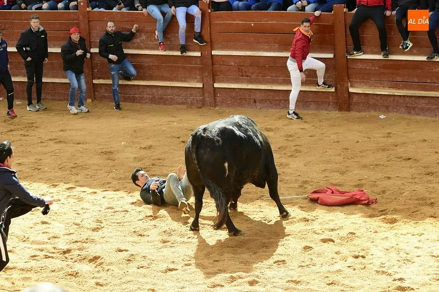 Foto 7 - Los recortadores les sacan algo de partido a los dos &uacute;nicos toros de la capea matinal