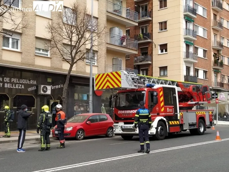 Los bomberos en labores de extinción en el Paseo de la Estación - David Sañudo