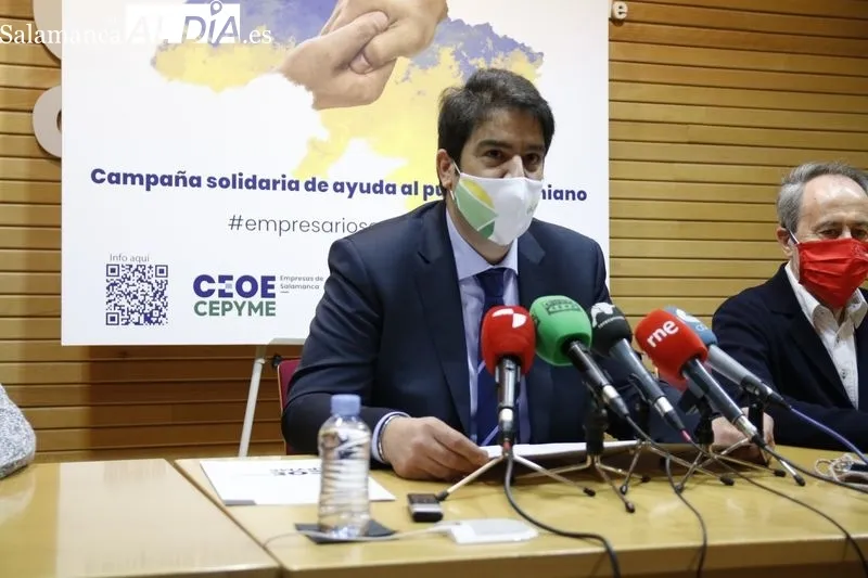 Presentación en la sede de CEOE CEPYME Salamanca de esta nueva campaña solidaria para ayudar al pueblo ucraniano