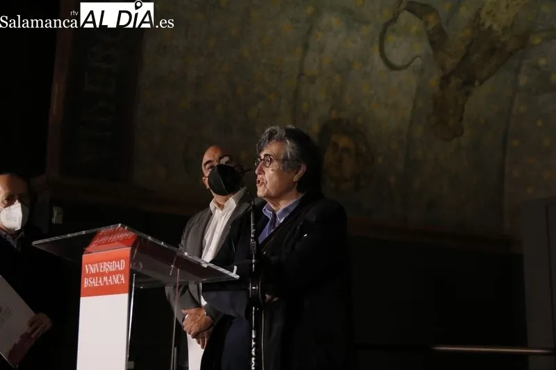 Presentación de este estudio sobre la configuración planetaria de ‘El Cielo de Salamanca’, famosa bóveda celeste del siglo XV ubicada en las Escuelas Menores de la Universidad de Salamanca. Foto de David Sañudo