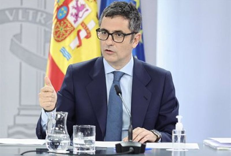 Rueda de prensa del ministro de la Presidencia, Félix Bolaños. Foto EP