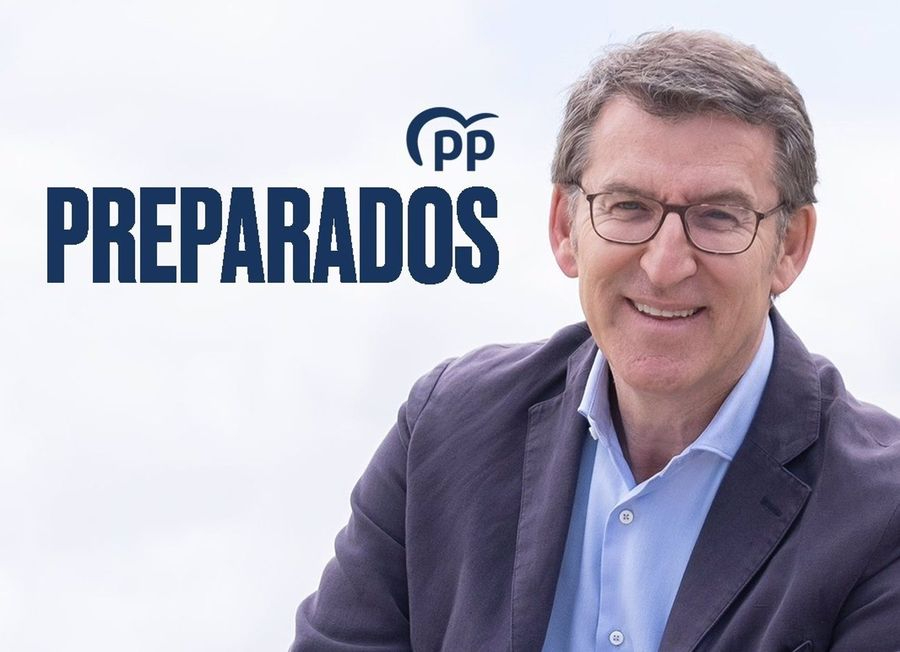 El presidente de la Xunta y candidato a presidir el PP, Alberto Núñez Feijóo, elige el lema 'Preparados' para su campaña interna. - PP