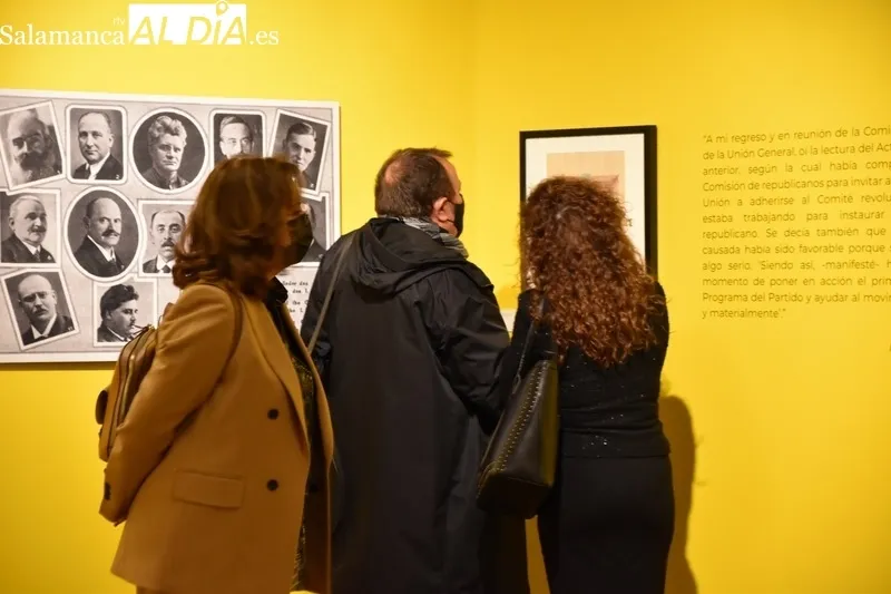 Inauguración de la exposición 'Francisco Largo Caballero y el protagonismo de la clase trabajadora', este jueves en Salamanca. Fotos: Vanesa Martins