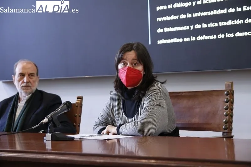 Presentación de la XI Jornadas Científicas Internacionales de Investigación sobre Discapacidad con Miguel Ángel Verdugo, director del INICO y de las Jornadas; Teresa Nieto Sánchez, coordinadora del Comité Organizador; y Manuela Crespo Cuadrado, psicólogo 
