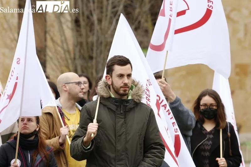 Concentración de estudiantes en el Campus Unamuno, para protestar por las reformas educativas. Fotos de David Sañudo