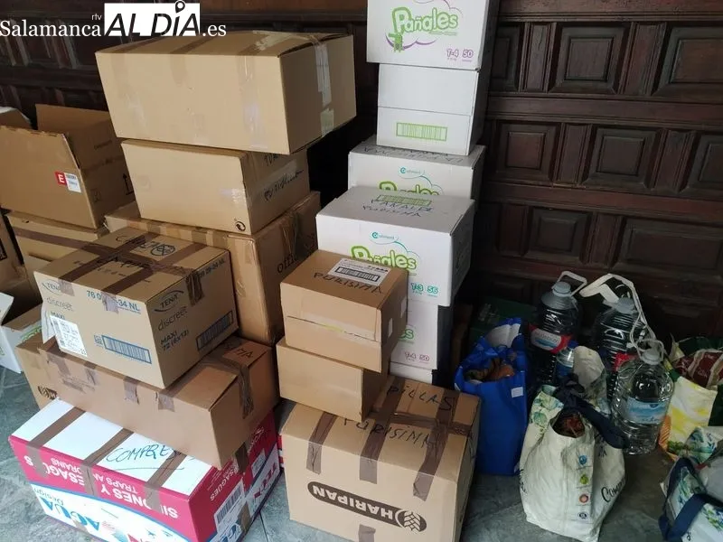 Recogida de material para enviar al pueblo de Ucrania, en la iglesia de la Purísima 