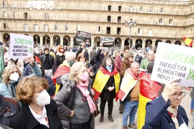 Manifestación de VOX en la Plaza Mayor de Salamanca - David Sañudo