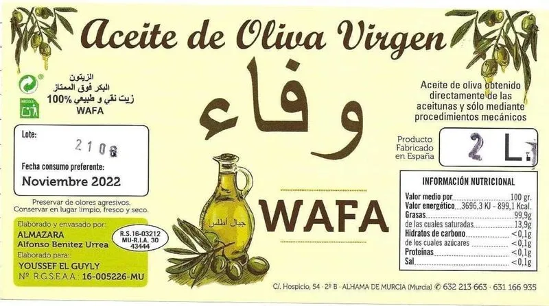 Imágenes de las etiquetas con las que se comercializaban los aceites sobre los que alerta la Agencia Española de Seguridad Alimentaria