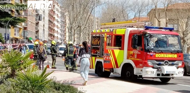 Despliegue de los Bomberos junto al Virgen de la Vega