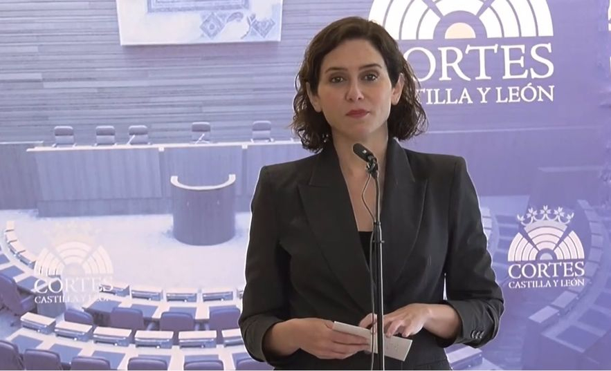 Comparecencia de Isabel Díaz Ayuso ante los medios a su llegada a las Cortes de CyL | EP