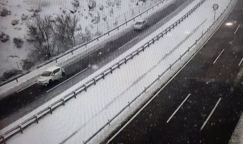 Imagen de una cámara de la DGT en la autovía A-1 en la provincia de Segovia. Foto DGT