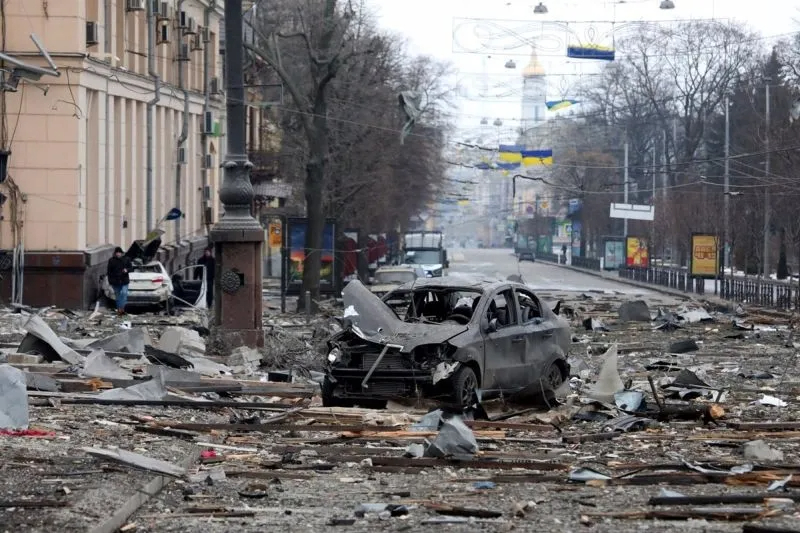 Imagen de la devastación desde el inicio de la ofensiva rusa. Foto de archivo