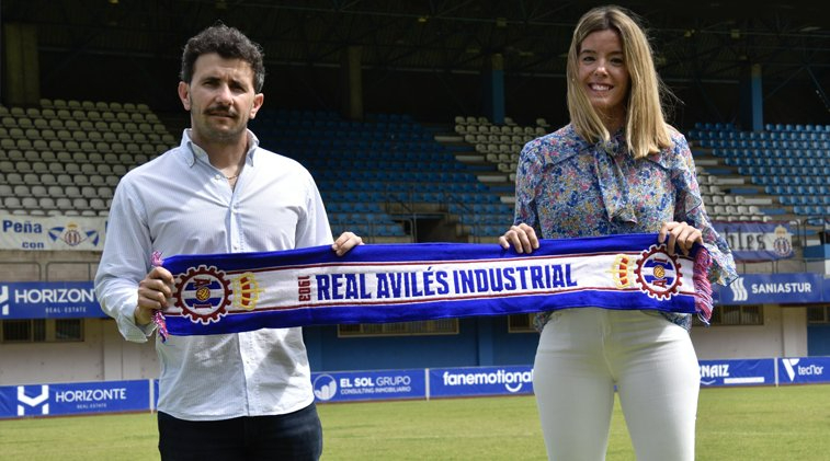 Natalia González, en su toma de contacto con el club / Real Avilés
