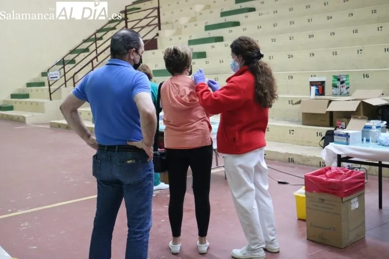 Momento de la vaunación de repesca este martes 24 de mayo en Vitigudino / CORRAL 