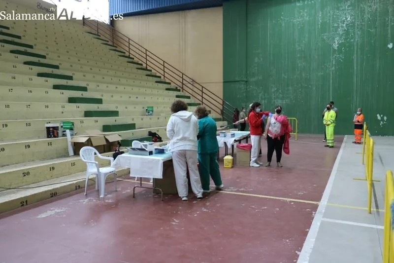 Momento de la vaunación de repesca este martes 24 de mayo en Vitigudino / CORRAL 
