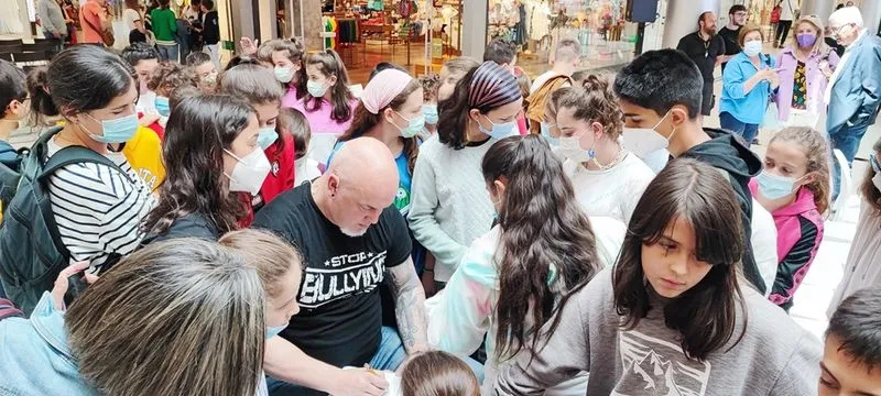 Iñaki Zubizarreta, durante la charla a escolares de Santa Marta