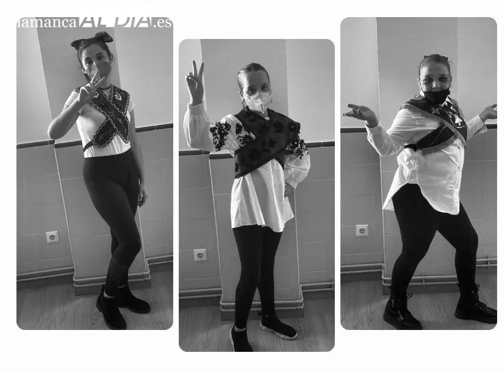 Grupo de niñas y niños participantes en el Taller de Danza Tik Tok de Aldeadávila de la Ribera y que dirige Raquel García Sevillano 