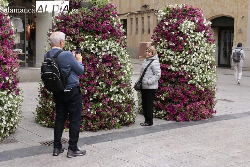 La concejala de Medio Ambiente, Parques y Jardines, Miryam Rodríguez, destaca que la decoración ornamental se extiende hasta los barrios. Foto de David Sañudo