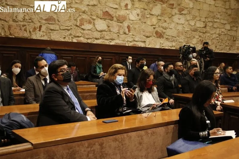 Inauguración de la jornada 'Desde el Norte de México: arte, cultura y ciencia de la Universidad Autónoma de Nuevo León en Salamanca', en el Edificio Histórico de la Universidad de Salamanca. Foto de David Sañudo