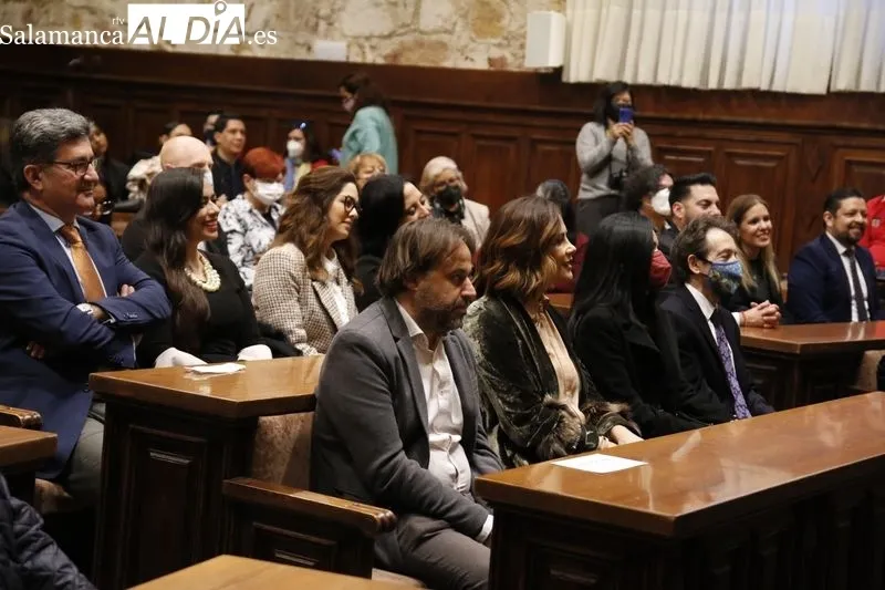 Inauguración de la jornada 'Desde el Norte de México: arte, cultura y ciencia de la Universidad Autónoma de Nuevo León en Salamanca', en el Edificio Histórico de la Universidad de Salamanca. Foto de David Sañudo