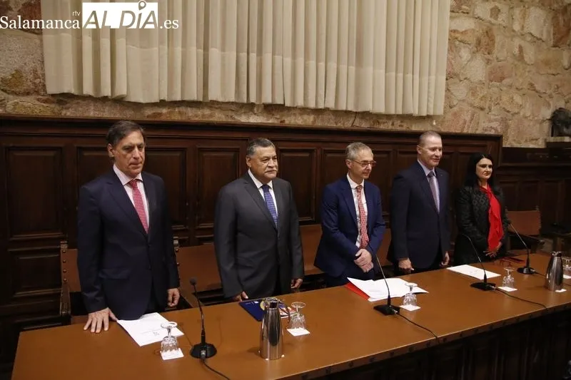 Inauguración de la jornada 'Desde el Norte de México: arte, cultura y ciencia de la Universidad Autónoma de Nuevo León en Salamanca', en el Edificio Histórico de la Universidad de Salamanca. Foto de David Sañudo