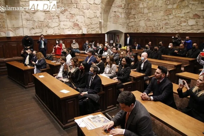 Inauguración de la jornada 'Desde el Norte de México: arte, cultura y ciencia de la Universidad Autónoma de Nuevo León en Salamanca', en el Edificio Histórico de la Universidad de Salamanca. Foto de David Sañudo