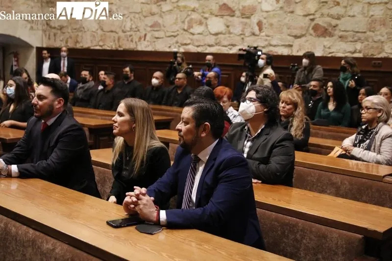Inauguración de la jornada 'Desde el Norte de México: arte, cultura y ciencia de la Universidad Autónoma de Nuevo León en Salamanca', en el Edificio Histórico de la Universidad de Salamanca. Foto de David Sañudo