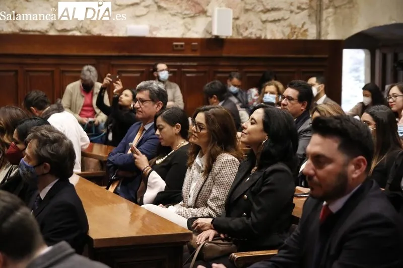 Inauguración de la jornada 'Desde el Norte de México: arte, cultura y ciencia de la Universidad Autónoma de Nuevo León en Salamanca', en el Edificio Histórico de la Universidad de Salamanca. Foto de David Sañudo